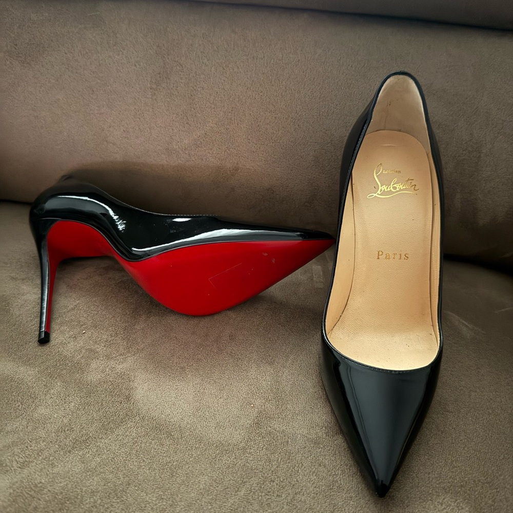 Christian Louboutin Glossy Black Pumps with Red Soles
